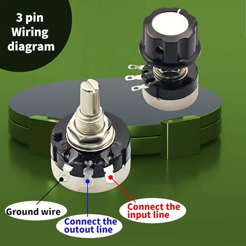 2PCS RV24YN20S B102 1K ohm Single Turn Carbon Film Rotary Taper Potentiometer+2PCS A03 Knob + 2PCS Dials in Kuwait