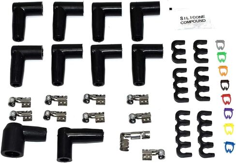 A-Team Performance - Silicone High Performance Spark Plug Wire Set Universal Fit V8 V6 Plus Coil Wire - Compatible with Buick Cadillac Chevy GMC Ford Mopar Oldsmobile Pontiac 8.0mm (Red) in Kuwait