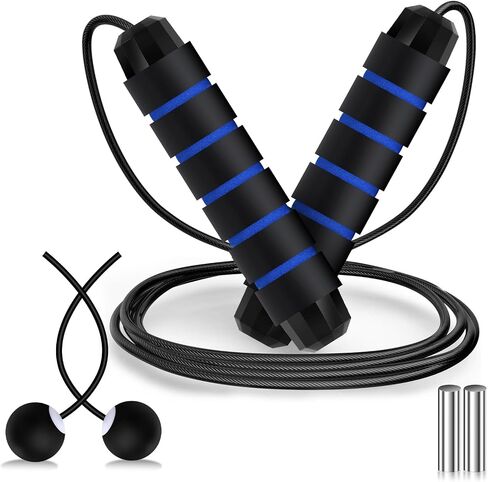Vinsot 2 in 1 Jump Rope Weighted Cordless Jump Rope with Ball Ropeless Skipping Rope with Adjustable Steel Bearings Soft Foam Handles Rapid Speed Jump Rope for Women Men Kid Fitness Workouts in Saudi Arabia