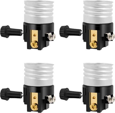 UL Listed E26 Light Socket ，Baocuz Lamp Socket Replacement with ON/Off Switch Knob，Lamp Parts Repair Parts for Table Lamp, Floor Lamp （2 Pack） in Saudi Arabia