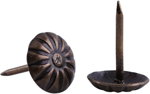 Elegant Vintage Door Nails, 100pc Vintage Upholster Nails Bronze Metal Tag Furniture Sofa Shoe Door Decorative Tack Stud Antique Upholstery Decorative Tacks Nails Pins Assortment Kit(21 * 21mm) in Saudi Arabia