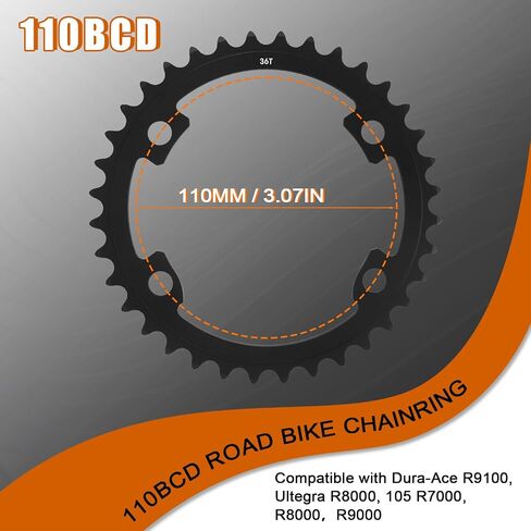 BUCKLOS 110 BCD Road Bike Chainring, Double 34T/36T/39T/50T/52T/53T 7075-T651 Aluminum Chainrings Compatible with R7100/R8100/R9100/R9200/4700/5800/6800 for 10/11 /12 Speed in Saudi Arabia