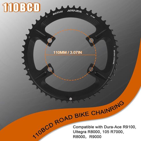 BUCKLOS 110 BCD Road Bike Chainring, Double 34T/36T/39T/50T/52T/53T 7075-T651 Aluminum Chainrings Compatible with R7100/R8100/R9100/R9200/4700/5800/6800 for 10/11 /12 Speed in Saudi Arabia