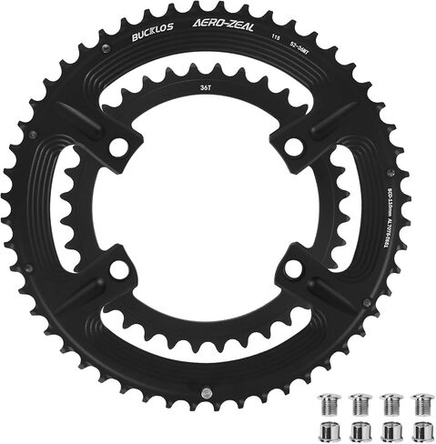 BUCKLOS 110 BCD Road Bike Chainring, Double 34T/36T/39T/50T/52T/53T 7075-T651 Aluminum Chainrings Compatible with R7100/R8100/R9100/R9200/4700/5800/6800 for 10/11 /12 Speed in Saudi Arabia
