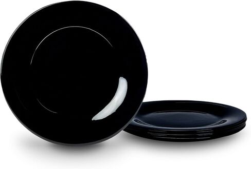 8 inch Salad Appetizer Plate Set of 6, Lightweight Opal Glass White Plates for Dessert Kitchen, Dishwasher and Microwave Safe in Saudi Arabia