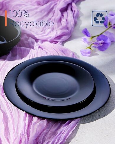 8 inch Salad Appetizer Plate Set of 6, Lightweight Opal Glass White Plates for Dessert Kitchen, Dishwasher and Microwave Safe in Saudi Arabia