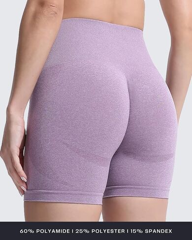 شورت Aoxjox Contour بدون خياطة للنساء شورت عالي الخصر للتمرين في صالة الألعاب الرياضية شورت غنيمة للجري واليوجا 5 بوصة in Kuwait