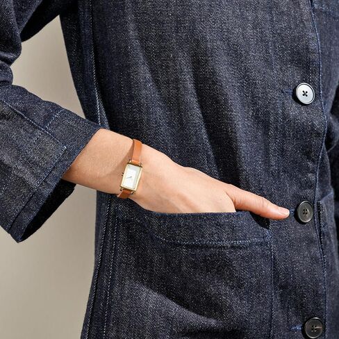 Skagen Women's Hagen Rectangular Case Three Hand Watch with Steel Mesh or Leather Band in Kuwait