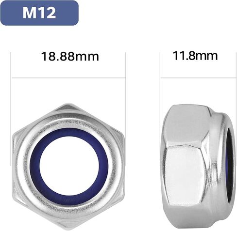 50Pcs 5/16-18 Lock Nuts, Nylon Insert Locknuts 304 Stainless Steel 18-8 SS Self-Locking Nuts, Coarse Thread Hex Nylock Nuts in Kuwait
