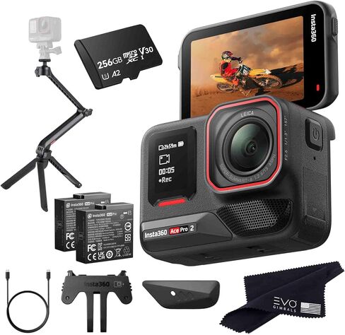 Insta360 Ace Pro 2 Multimount Bundle- 8K Waterproof Action Camera Co-Engineered with Leica, Flagship 1/1.3" Sensor, 8K30, 4K60fps, 50MP, 2.5" Flip Screen|Bundle Includes Multi Mount (128GB) in Saudi Arabia