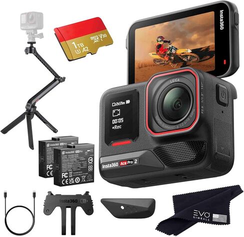 Insta360 Ace Pro 2 Multimount Bundle- 8K Waterproof Action Camera Co-Engineered with Leica, Flagship 1/1.3" Sensor, 8K30, 4K60fps, 50MP, 2.5" Flip Screen|Bundle Includes Multi Mount (128GB) in Saudi Arabia