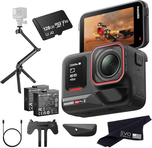 Insta360 Ace Pro 2 Multimount Bundle- 8K Waterproof Action Camera Co-Engineered with Leica, Flagship 1/1.3" Sensor, 8K30, 4K60fps, 50MP, 2.5" Flip Screen|Bundle Includes Multi Mount (128GB) in Saudi Arabia