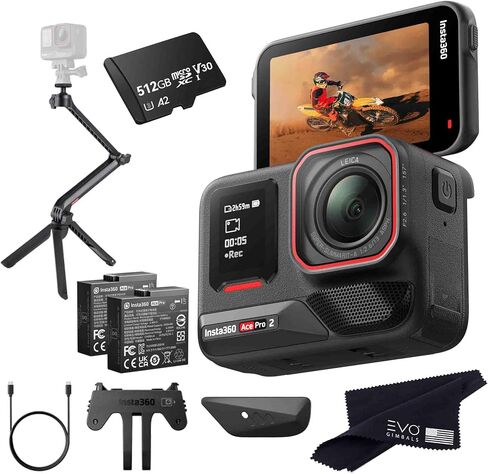 Insta360 Ace Pro 2 Multimount Bundle- 8K Waterproof Action Camera Co-Engineered with Leica, Flagship 1/1.3" Sensor, 8K30, 4K60fps, 50MP, 2.5" Flip Screen|Bundle Includes Multi Mount (128GB) in Saudi Arabia