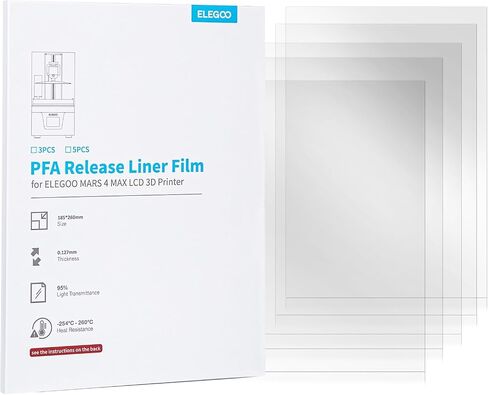 ELEGOO 5PCS FEP Release Film 130x200 MM 0.15mm Thickness Compatible for ELEGOO Mars LCD 3D Printer/Mono 2 in Saudi Arabia