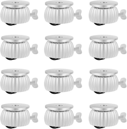 12 Pack Self-Adhesive Swivel Caster Wheels with Brake, Durable POM Material, 360° Silent Rotation for Furniture, Plant Pots, and Heavy-Duty Applications (Black-red Wheels) in Saudi Arabia