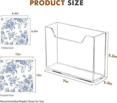 Acrylic Guest Towel Holder for Bathroom, Clear Waterproof Splashing Vertical Napkin Holder for Kitchen, Disposable Hand Towel Holder, Modern Dining Table Napkin Tray for Home, Hotel, Office in Saudi Arabia