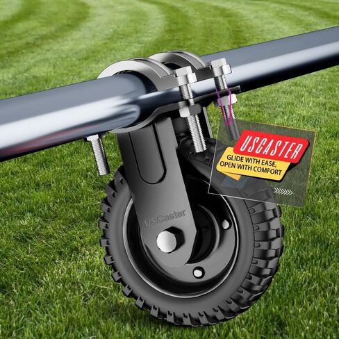 Gate Wheel for Metal Tube Gate with 1-1/4" Thru 2-1/4" OD,8 Inch Gate Caster,Heavy Duty Farm Gate Wheel for Metal Swing Gate Fence Support,550LBS Capacity (Red,1 Pack) in Saudi Arabia