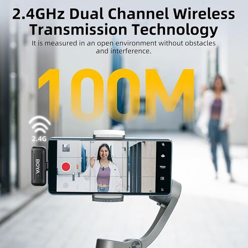 BOYA BY-WM3T-M2 Wireless Lavalier Microphone for Camera, 30H Battery Life with Charging Case, Noise Cancellation, 328ft Range, 3.5mm Camera Microphone for Vlogging Video Recording Interview YouTube in Saudi Arabia