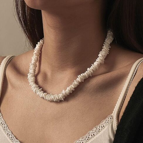Chennie Boho Shell Choker Necklace Beach Puka Seashell Necklaces Adjustable Rope Jewelry with Anklets for Women and Girls in Saudi Arabia