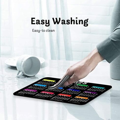 2025 Calendar Mouse Pad, Gaming Rectangle Mousepad for Computer Laptop Non-Slip Rubber Desk Mat,Christmas New Year Office Accessories (9.5 X 7.9 Inch) - Black Colorful in Kuwait