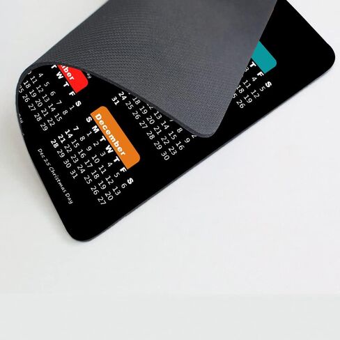2025 Calendar Mouse Pad, Gaming Rectangle Mousepad for Computer Laptop Non-Slip Rubber Desk Mat,Christmas New Year Office Accessories (9.5 X 7.9 Inch) - Black Colorful in Kuwait