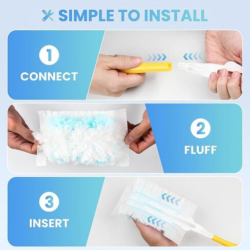 Duster Refills Compatible with Swiffer Duster Refill Handle Dusters for Cleaning Heavy Duty Duster Refills Duster Kit 40 Count and 1 Handle in Saudi Arabia