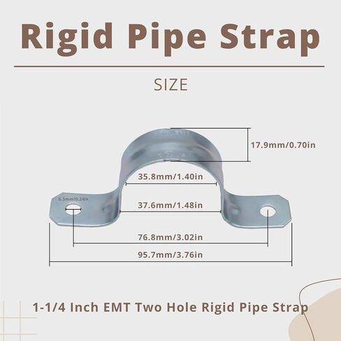 1 Inch Pipe CLamps, Metal U Brackets, 2 Holes Conduit Straps, Rigid Pipe Straps, Secure Mounting for EMT Conduits, Rust Resistant Straps, Zinc-Plated for Reliable Installation(50PCS) in Saudi Arabia