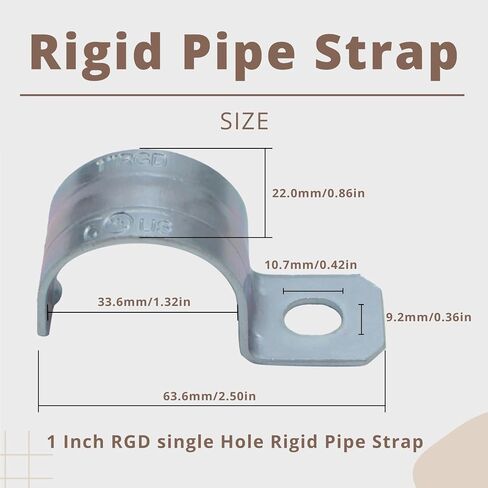 1 Inch Pipe CLamps, Metal U Brackets, 2 Holes Conduit Straps, Rigid Pipe Straps, Secure Mounting for EMT Conduits, Rust Resistant Straps, Zinc-Plated for Reliable Installation(50PCS) in Saudi Arabia