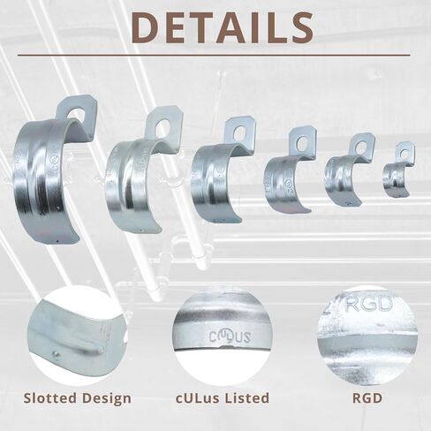 1 Inch Pipe CLamps, Metal U Brackets, 2 Holes Conduit Straps, Rigid Pipe Straps, Secure Mounting for EMT Conduits, Rust Resistant Straps, Zinc-Plated for Reliable Installation(50PCS) in Saudi Arabia