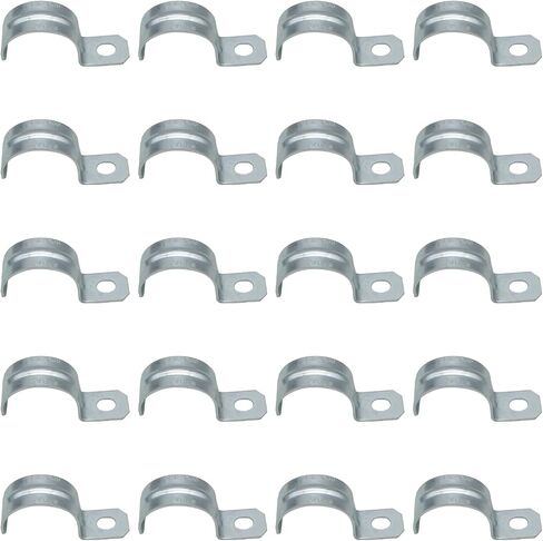 1 Inch Pipe CLamps, Metal U Brackets, 2 Holes Conduit Straps, Rigid Pipe Straps, Secure Mounting for EMT Conduits, Rust Resistant Straps, Zinc-Plated for Reliable Installation(50PCS) in Saudi Arabia