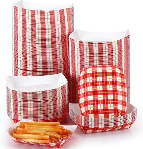 Honeydak 200 Pack 2 Lb Dog Paw Party Paper Food Trays Bulk Paw Pattern Disposable Food Boats Puppy Dog Theme Paper Hot Dog Snack Trays for BBQ Picnic Burger Fries Puppy Birthday Party Supplies in Kuwait