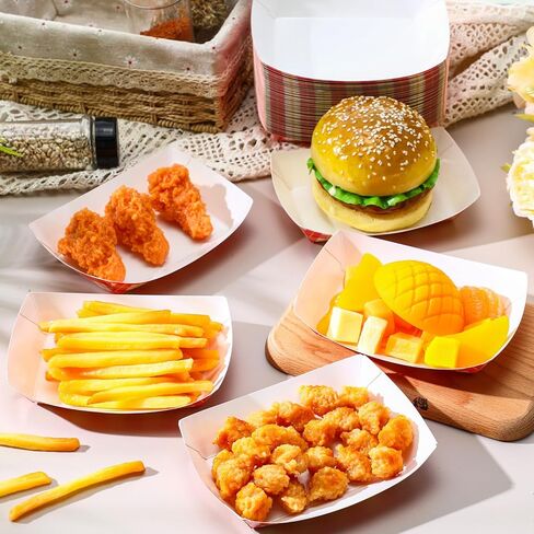 Honeydak 200 Pack 2 Lb Dog Paw Party Paper Food Trays Bulk Paw Pattern Disposable Food Boats Puppy Dog Theme Paper Hot Dog Snack Trays for BBQ Picnic Burger Fries Puppy Birthday Party Supplies in Kuwait