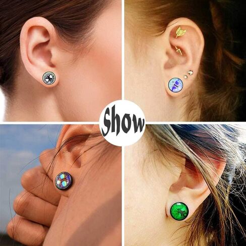 FLYUN 6Pairs Norse Viking Earrings for Men Fake Gauges Earrings Faux Plug Mens Viking Divination Earrings in Kuwait