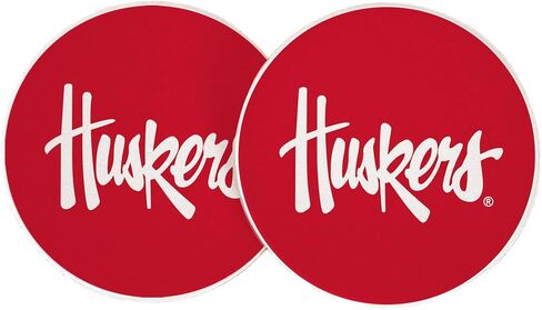 Desert Cactus University of Nebraska Car Coaster Huskers GBR NU Huskers Absorbent Sandstone Car Cup Coasters Set of 2 (Design A) in Saudi Arabia