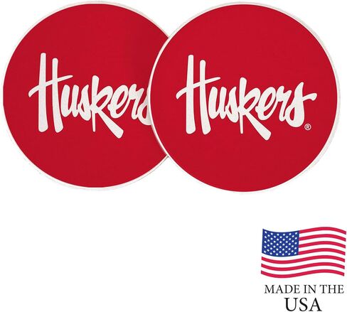 Desert Cactus University of Nebraska Car Coaster Huskers GBR NU Huskers Absorbent Sandstone Car Cup Coasters Set of 2 (Design A) in Saudi Arabia