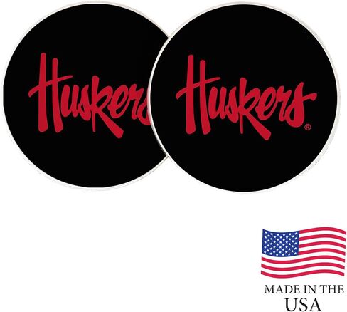 Desert Cactus University of Nebraska Car Coaster Huskers GBR NU Huskers Absorbent Sandstone Car Cup Coasters Set of 2 (Design A) in Saudi Arabia