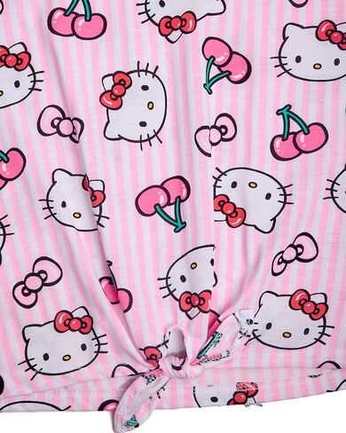 Hello Kitty Girls' T-Shirt - Short Sleeve Hello Kitty Graphic T Shirts for Girls (4-12), Size 8-10, Pink Hello Kitty Apples in Kuwait