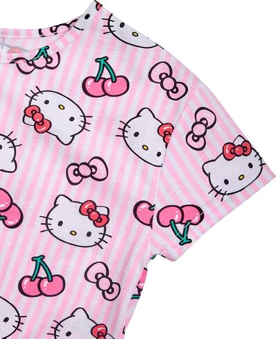 Hello Kitty Girls' T-Shirt - Short Sleeve Hello Kitty Graphic T Shirts for Girls (4-12), Size 8-10, Pink Hello Kitty Apples in Kuwait