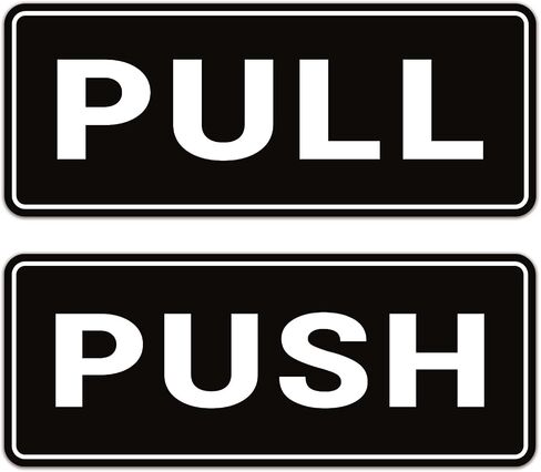 Push Pull Sticker Sign,6 Pack Push Pull Signs for Glass Doors and Other Side Doors,Pull Push Decal Self-Adhesive,Black/White Vinyl Stickers for Doors in Business, Stores, Cafes, Shops in Saudi Arabia