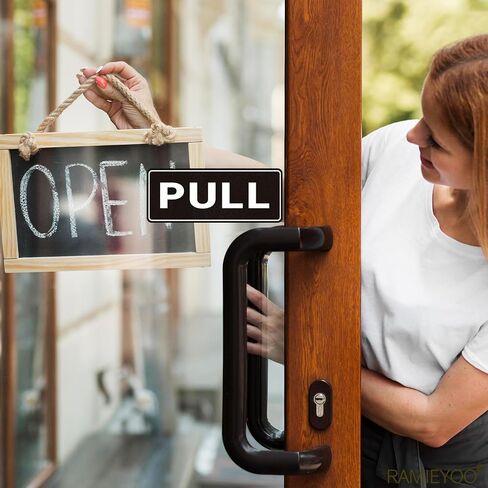 Push Pull Sticker Sign,6 Pack Push Pull Signs for Glass Doors and Other Side Doors,Pull Push Decal Self-Adhesive,Black/White Vinyl Stickers for Doors in Business, Stores, Cafes, Shops in Saudi Arabia