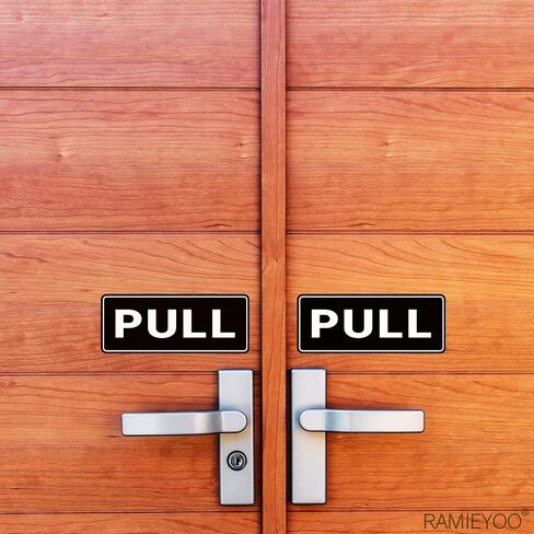 Push Pull Sticker Sign,6 Pack Push Pull Signs for Glass Doors and Other Side Doors,Pull Push Decal Self-Adhesive,Black/White Vinyl Stickers for Doors in Business, Stores, Cafes, Shops in Saudi Arabia