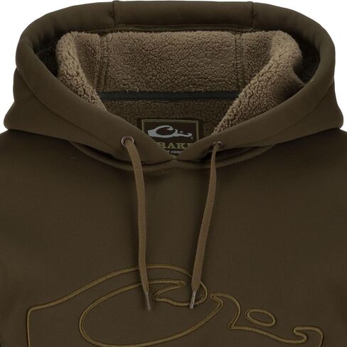 Drake Waterfowl Men's LST Silencer Hunting Warm Anti-Pilling Hoodie with Soft Feel Combed Fleece Interior & Kangaroo Pouch, Mossy Oak Bottomland, XX-Large in Saudi Arabia