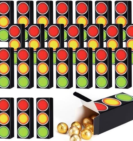 Honoson 24 PCS Race Car Traffic Light Light Hife Hights Transfer Transing Car Party Tavor for Proces Concerted Truck تحت عنوان CANDY CONATINER لموضوع السيارة للبناء in Kuwait