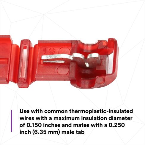 3M Scotchlok Female QuickSlide Disconnect, T-Tap Blue Nylon Insulated, Self-Stripping 952X-Bottle, 18-14 AWG, Bottle of 50 in Saudi Arabia