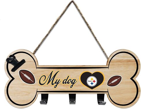 NFL Philadelphia Eagles Key Hanger Bone Shape Sign with Hooks, Rope and Clip. Sporty Entrance Door/Fence Sign to Hang Keys, Hang Hats, Hang Leash/Collar. NFL Football Fan Waterproof Home/Yard Decor in Saudi Arabia