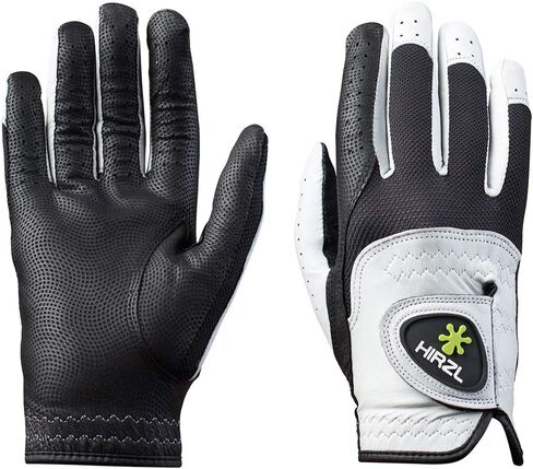 HIRZL Trust Control 2.0 Golf Gloves, All Weather Mens Golf Glove, White/Black, Kangaroo Leather Palm, Cabretta Leather Backhand, Trusted by Pro’s, Sweat Free, Ultimate Grip in Saudi Arabia