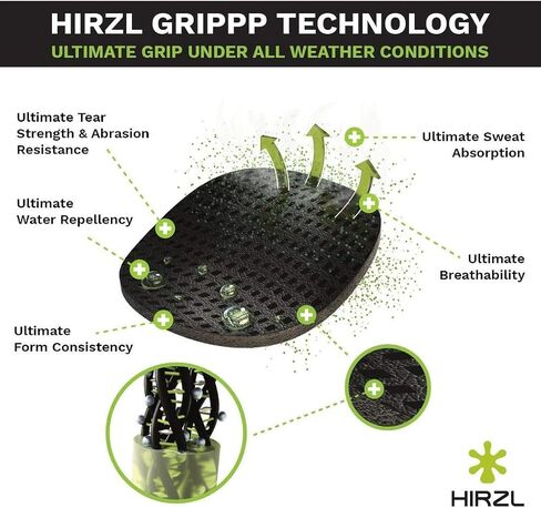 HIRZL Trust Control 2.0 Golf Gloves, All Weather Mens Golf Glove, White/Black, Kangaroo Leather Palm, Cabretta Leather Backhand, Trusted by Pro’s, Sweat Free, Ultimate Grip in Saudi Arabia