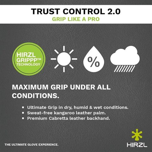 HIRZL Trust Control 2.0 Golf Gloves, All Weather Mens Golf Glove, White/Black, Kangaroo Leather Palm, Cabretta Leather Backhand, Trusted by Pro’s, Sweat Free, Ultimate Grip in Saudi Arabia