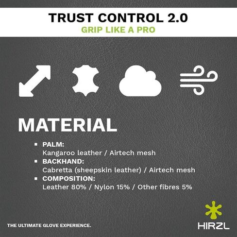 HIRZL Trust Control 2.0 Golf Gloves, All Weather Mens Golf Glove, White/Black, Kangaroo Leather Palm, Cabretta Leather Backhand, Trusted by Pro’s, Sweat Free, Ultimate Grip in Saudi Arabia