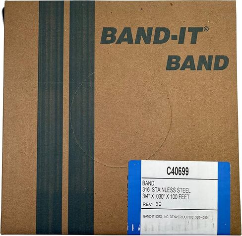 BAND-IT C40499 316 Stainless Steel Uncoated Band, 1/2" Width X 0.030" Thick, 100 Feet Roll in Saudi Arabia